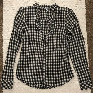 Splendid Plaid Ruffle Blouse